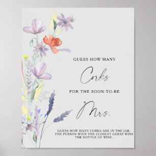 Blumenräte Brautparty schätzt wie viele Korken Poster