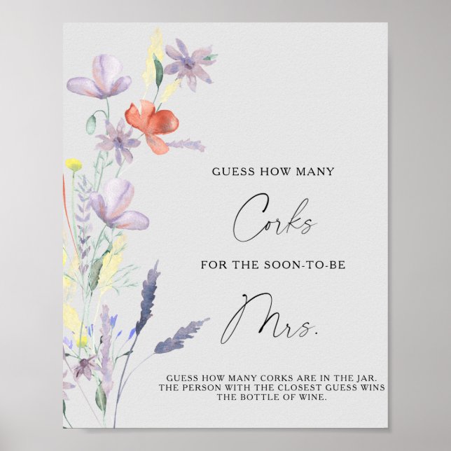 Blumenräte Brautparty schätzt wie viele Korken Poster (Vorne)