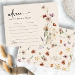 Blumenratenkarte<br><div class="desc">Diese stilvolle und elegante Floral Wedding Advice Card bietet wunderschöne,  handbemalte Aquarellfarben-Wildblumen in einem hübschen Bouquet,  das sich ideal für den Frühling,  den Sommer oder für Hochzeiten im Herbst eignet. Finden Sie passende Artikel in der Boho Wildblume Wedding Collection.</div>