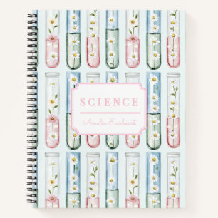 Blumenreagenzglas Wissenschaft Notizbuch