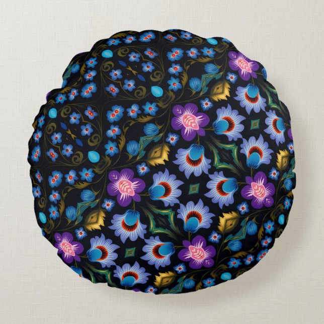 blumenreich rundes kissen (Vorderseite)