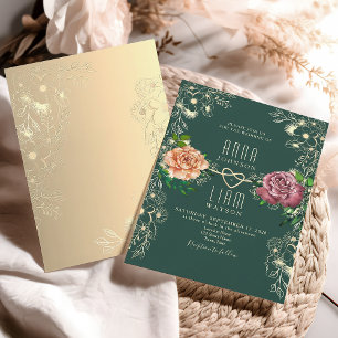 Blumenreiche Romantische Smaragdgrüne Hochzeitsein