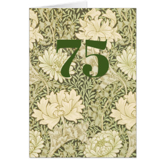 Blumenreiches 75. Geburtstags-Kartenfaltblatt