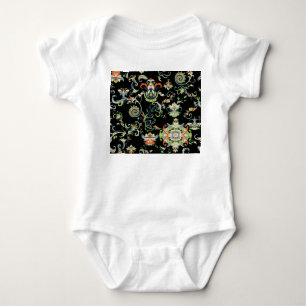 Blumenreiches arabisches Ornament: Nahtloses tradi Baby Strampler