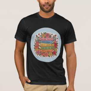 Blumenreiches Buchwurm-T-Shirt Süßes Lesen & Ros T-Shirt