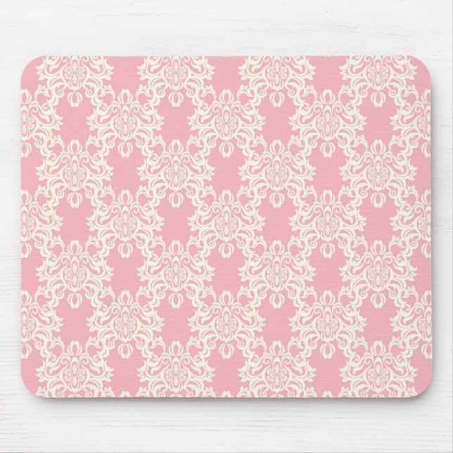Blumenreiches Retro-Damaskus Mousepad (Vorne)