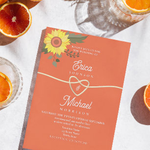 Blumenreiches rosa-oranges Hochzeits-Einladungskar Einladung