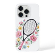 Blumenreiches Tennis-Handygehäuse Girly Ästhetik S