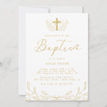 Blumenreihe Golden Cross Minimalistische Taufe