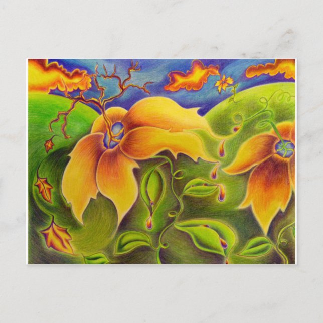 Blumenreise-Postkarte Postkarte (Vorderseite)