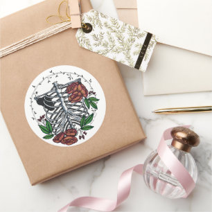 Blumenribs Runder Aufkleber