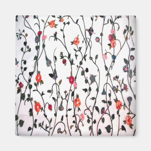 Blumenrinde Coral Pink Blauer Weibchen Magnet