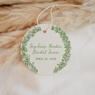 Blumenrinde mit grüner Hand Geschenkanhänger