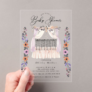 Blumenrippe Kinderdusche Einladung