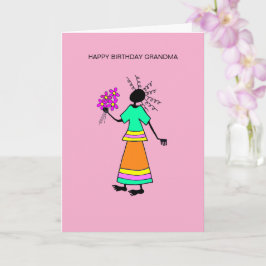 Blumenrippe und Abstraktes Mädchen Inspirationsgra Karte