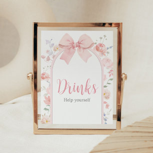 Blumenrosa Baby in Bloom Baby Dusche Drinks Poster