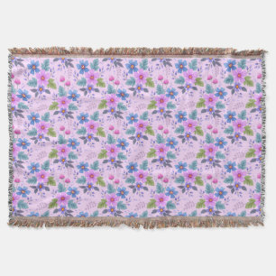 Blumenrosa Blaue violette Blume Muster-36841 Decke