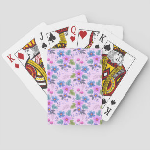 Blumenrosa Blaue violette Blume Muster-36841 Spielkarten
