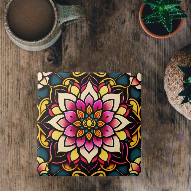 Blumenrosa Blume Illustration Kunstwerk Fliese (Von Creator hochgeladen)