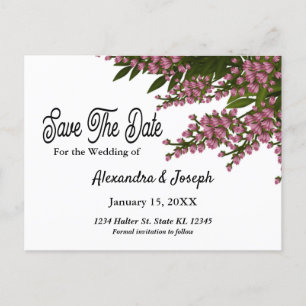 Blumenrosa Blume Save the Date Hochzeitssache Ankündigungspostkarte