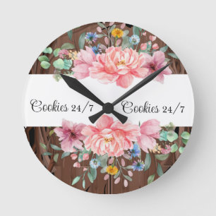 Blumenrosa Blume Uhr