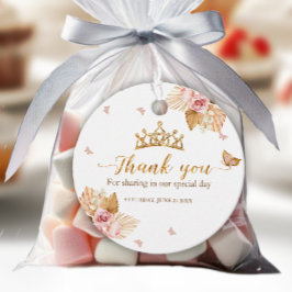 Blumenrosa Blush Gown Quinceanera Gefallen Tags Geschenkanhänger