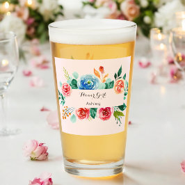 Blumenrosa Blütenmädchen Hochzeitsglas-Cup Glas