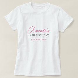 Blumenrosa Bow Coquette Sweet 16 Birthday T-Shirt