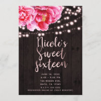 Blumenrosa Braun Rustikales Holz & Lights Süß 16