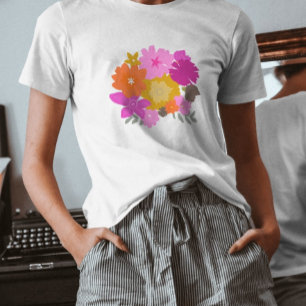 Blumenrosa Bündel hübsch trendy feminin T-Shirt
