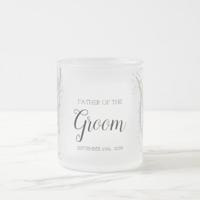 Blumenrosa Delikate Hochzeit Vater der Groom-Tasse Mattglastasse (Mittel)