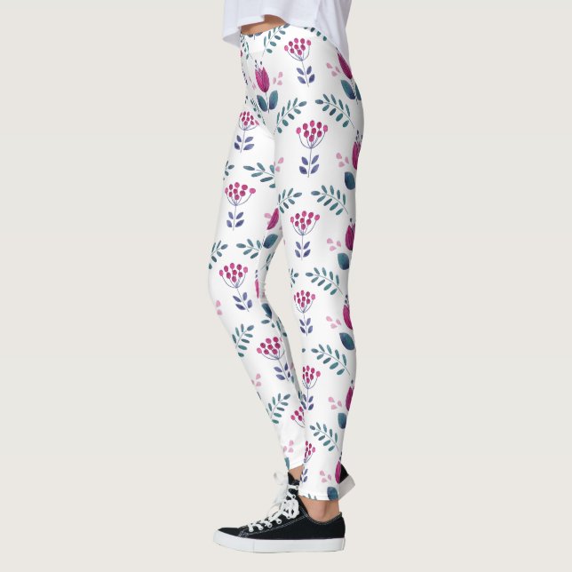 Blumenrosa-Design Leggings (Links)