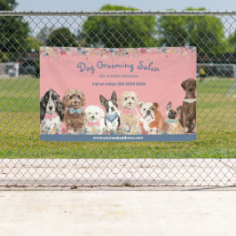 Blumenrosa-Dog-Grooming-Salon-Werbebanner Banner