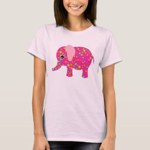 Blumenrosa Elephant Neon Blue Raglan Kinderkind T- T-Shirt