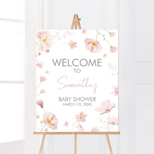 Blumenrosa Frühlingsbaby in Bloom Willkommen Poster