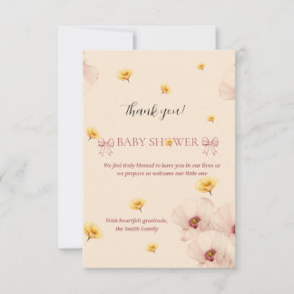 Blumenrosa Garten Inspiriert Dankeschön-Karte Dankeskarte