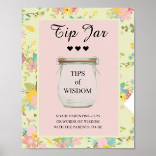 Blumenrosa Gelbgrüner Tipp Jar Poster