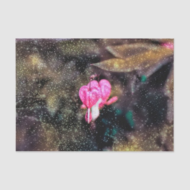 Blumenrosa Glitzer Textur Bluten Herz Seidenpapier (Vorderseite)