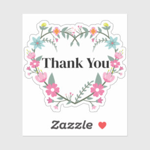 Blumenrosa Herz Aufkleber