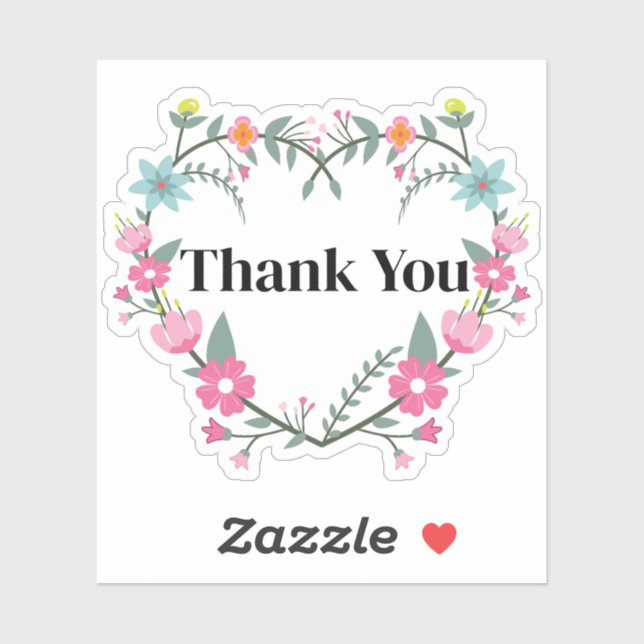 Blumenrosa Herz Aufkleber (Blatt)