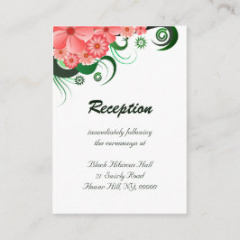 Blumenrosa Hibiskus Hochzeitsempfehlung Begleitkarte