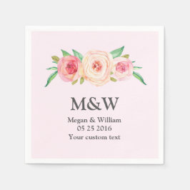 Blumenrosa Hochzeit Napkin Serviette