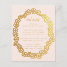 Blumenrosa Hochzeitsdetails - Imitate Goldbrand