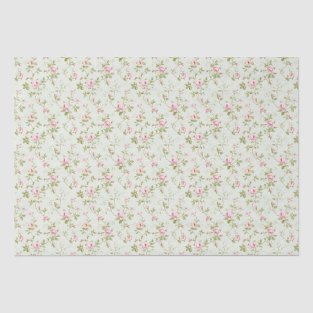 Blumenrosa Hütte Rose Muster Seidenpapier (Vorderseite)
