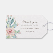 Blumenrosa Kaktus & Sukkulent. Hochzeit Danke