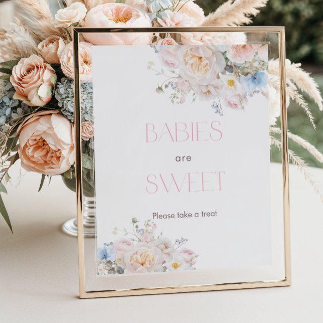 Blumenrosa Kinderdusche Babys sind süß Poster (Von Creator hochgeladen)