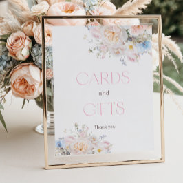 Blumenrosa Kinderduschkarten und Geschenke Poster