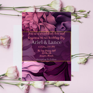 Blumenrosa Lila botanische Hochzeitseinladung Einladung