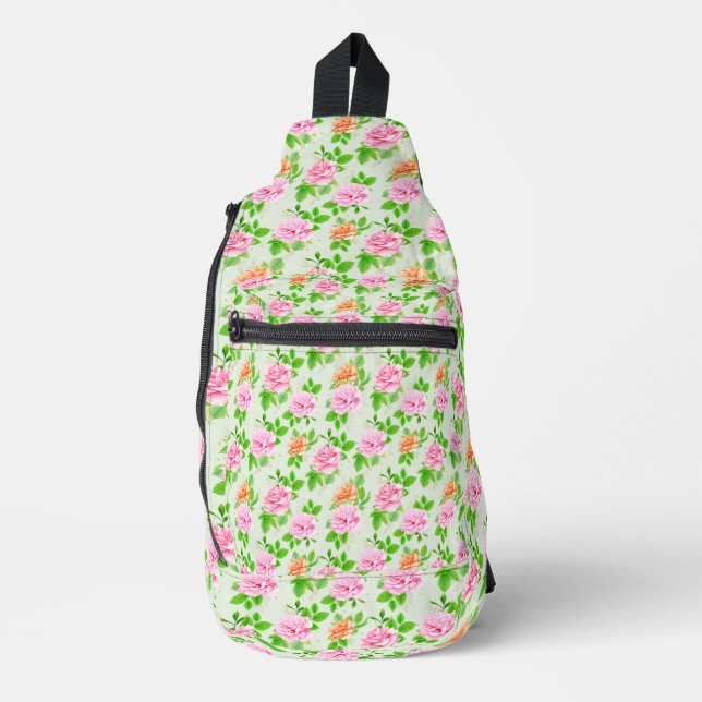 Blumenrosa-Muster-2367 Crossbody Bag (Vorderseite)