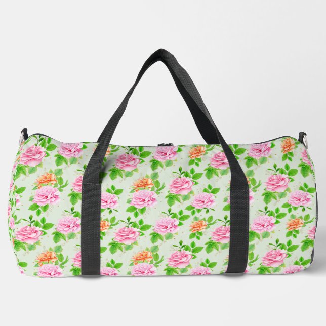 Blumenrosa-Muster-2367 Duffle Bag (Vorderseite)